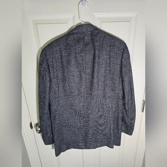 CHRISTIAN DIOR Monsieur Mens Jacket Silk Tweed Blue Grey 42L - Picture 10 of 12